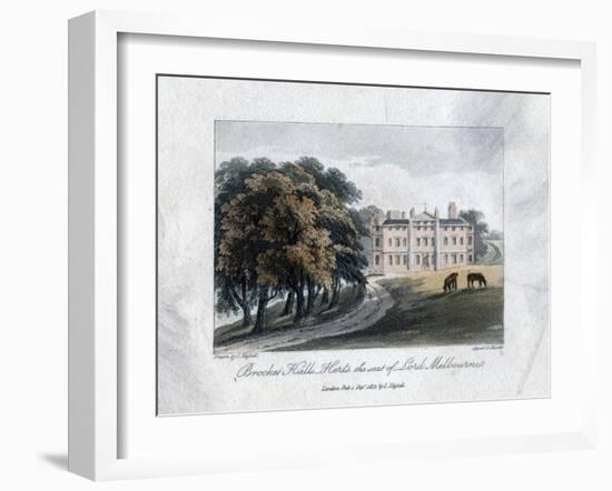 Brocket Hall, Herts, the Seat of Lord Melbourne, 1817-Daniel Havell-Framed Giclee Print