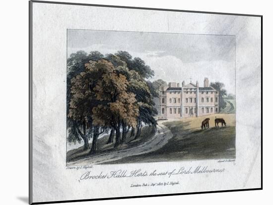 Brocket Hall, Herts, the Seat of Lord Melbourne, 1817-Daniel Havell-Mounted Giclee Print