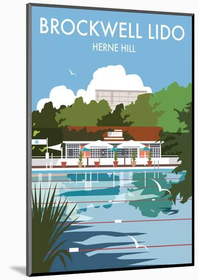 Brockwell Lido - Dave Thompson Contemporary Travel Print-Dave Thompson-Mounted Giclee Print