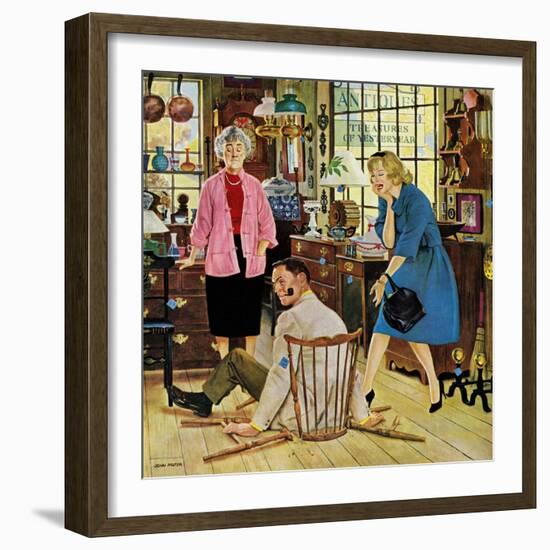 "Broken Antique Chair", June 20, 1959-John Falter-Framed Giclee Print