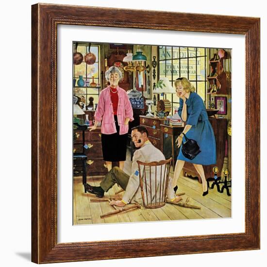 "Broken Antique Chair", June 20, 1959-John Falter-Framed Giclee Print