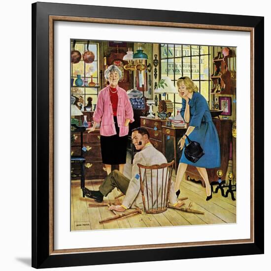 "Broken Antique Chair", June 20, 1959-John Falter-Framed Giclee Print