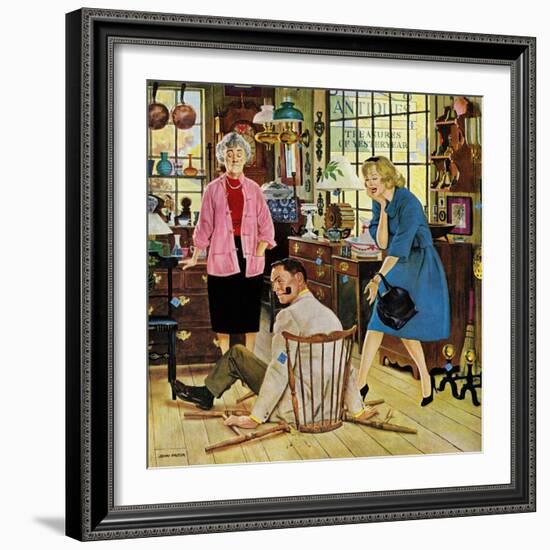 "Broken Antique Chair", June 20, 1959-John Falter-Framed Giclee Print