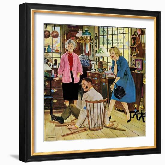 "Broken Antique Chair", June 20, 1959-John Falter-Framed Giclee Print