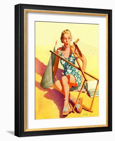 "Broken Beach Chair,"August 12, 1939-John Hyde Phillips-Framed Giclee Print