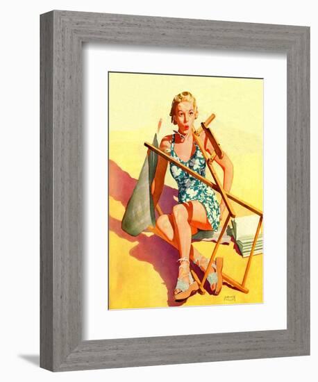 "Broken Beach Chair,"August 12, 1939-John Hyde Phillips-Framed Giclee Print