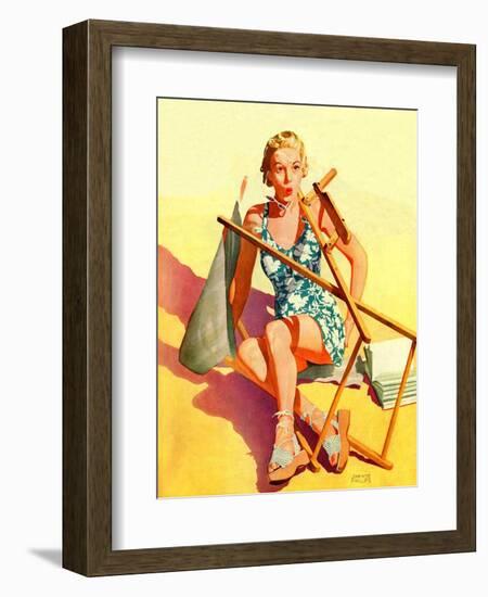 "Broken Beach Chair,"August 12, 1939-John Hyde Phillips-Framed Giclee Print