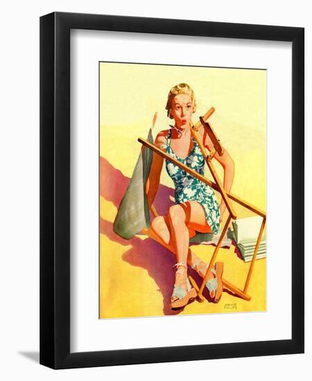 "Broken Beach Chair,"August 12, 1939-John Hyde Phillips-Framed Giclee Print