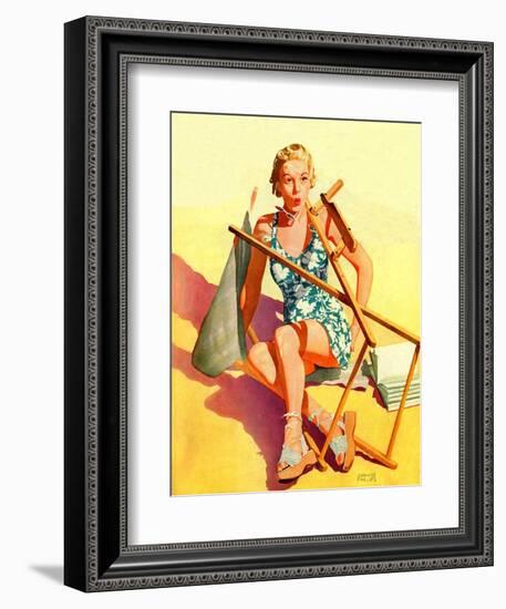 "Broken Beach Chair,"August 12, 1939-John Hyde Phillips-Framed Giclee Print