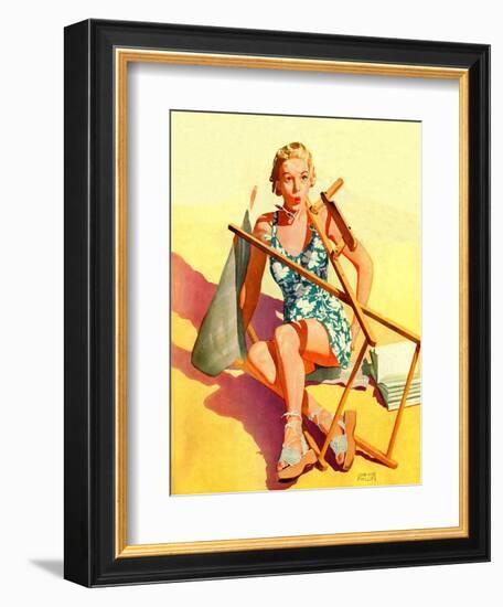 "Broken Beach Chair,"August 12, 1939-John Hyde Phillips-Framed Giclee Print