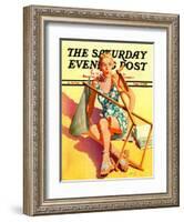 "Broken Beach Chair," Saturday Evening Post Cover, August 12, 1939-John Hyde Phillips-Framed Giclee Print
