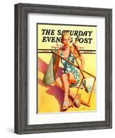 "Broken Beach Chair," Saturday Evening Post Cover, August 12, 1939-John Hyde Phillips-Framed Giclee Print