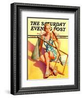 "Broken Beach Chair," Saturday Evening Post Cover, August 12, 1939-John Hyde Phillips-Framed Giclee Print