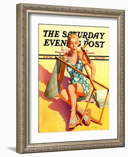 "Broken Beach Chair," Saturday Evening Post Cover, August 12, 1939-John Hyde Phillips-Framed Giclee Print