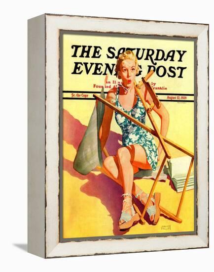 "Broken Beach Chair," Saturday Evening Post Cover, August 12, 1939-John Hyde Phillips-Framed Premier Image Canvas