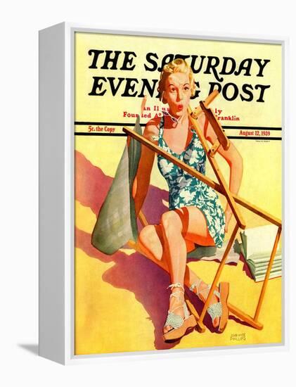 "Broken Beach Chair," Saturday Evening Post Cover, August 12, 1939-John Hyde Phillips-Framed Premier Image Canvas
