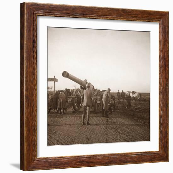 Broken down heavy artillery, Somme, northern France, c1914-c1918-Unknown-Framed Photographic Print