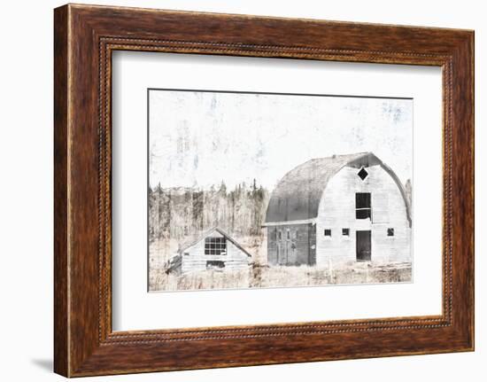 Broken Down White Barn-Milli Villa-Framed Photographic Print