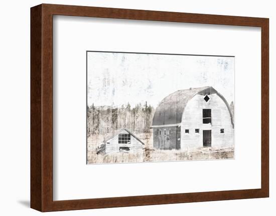 Broken Down White Barn-Milli Villa-Framed Photographic Print