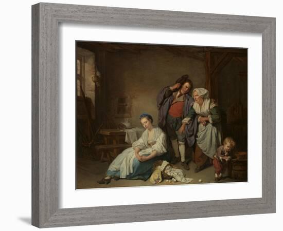 Broken Eggs, 1756-Jean Baptiste Greuze-Framed Giclee Print