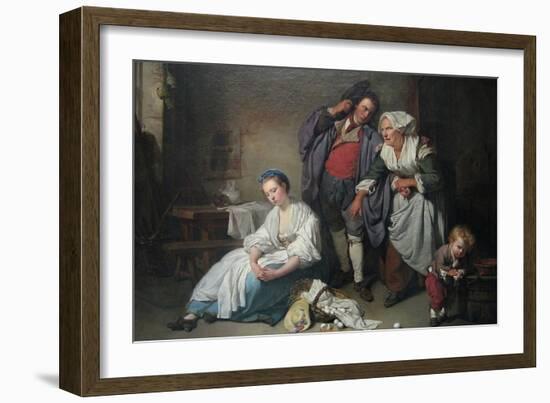 Broken Eggs-Jean-Baptiste Greuze-Framed Art Print