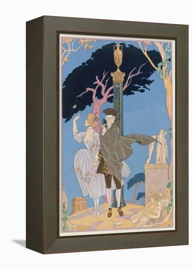 Broken Hearts, Broken Statues, Illustration for 'Fetes Galantes' by Paul Verlaine (1844-96)-Georges Barbier-Framed Premier Image Canvas