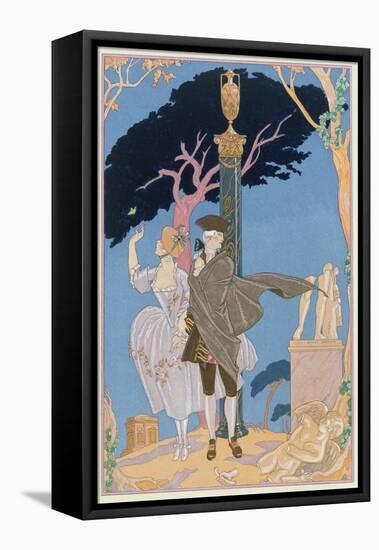 Broken Hearts, Broken Statues, Illustration for 'Fetes Galantes' by Paul Verlaine (1844-96)-Georges Barbier-Framed Premier Image Canvas