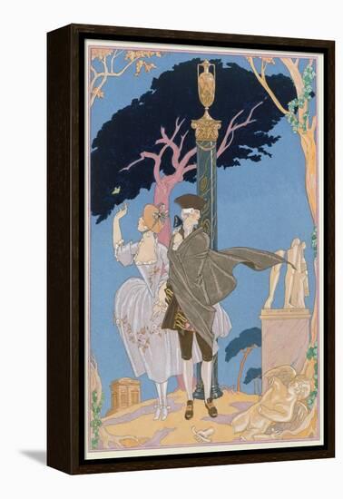 Broken Hearts, Broken Statues, Illustration for 'Fetes Galantes' by Paul Verlaine (1844-96)-Georges Barbier-Framed Premier Image Canvas