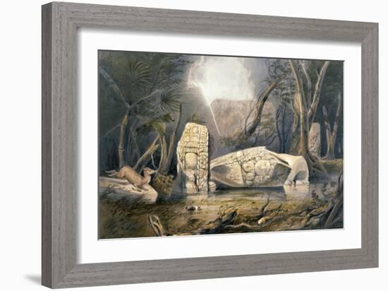 Broken Idol at Copan, from 'Views of Ancient Monuments in Central America, Chiapas and Yucatan',…-Frederick Catherwood-Framed Giclee Print