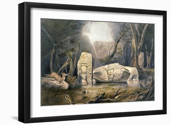 Broken Idol at Copan, from 'Views of Ancient Monuments in Central America, Chiapas and Yucatan',…-Frederick Catherwood-Framed Giclee Print