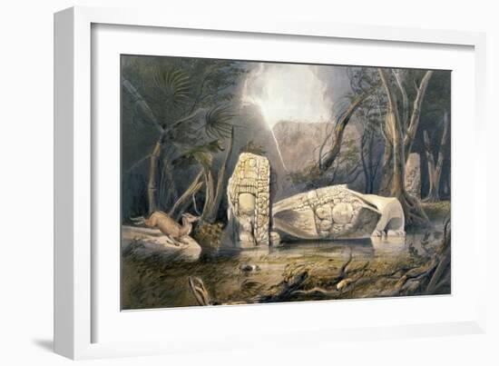 Broken Idol at Copan, from 'Views of Ancient Monuments in Central America, Chiapas and Yucatan',…-Frederick Catherwood-Framed Giclee Print
