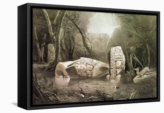 Broken Mayan Idol at Copan, Guatemala-Frederick Catherwood-Framed Premier Image Canvas