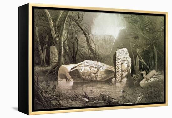 Broken Mayan Idol at Copan, Guatemala-Frederick Catherwood-Framed Premier Image Canvas