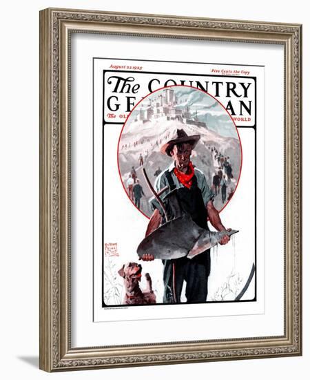 "Broken Plow," Country Gentleman Cover, August 22, 1925-William Meade Prince-Framed Giclee Print