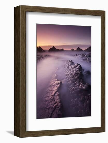 Broken Rock Ledges at Hartland Quay, North Devon, England. Winter-Adam Burton-Framed Photographic Print