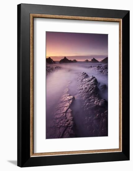 Broken Rock Ledges at Hartland Quay, North Devon, England. Winter-Adam Burton-Framed Photographic Print