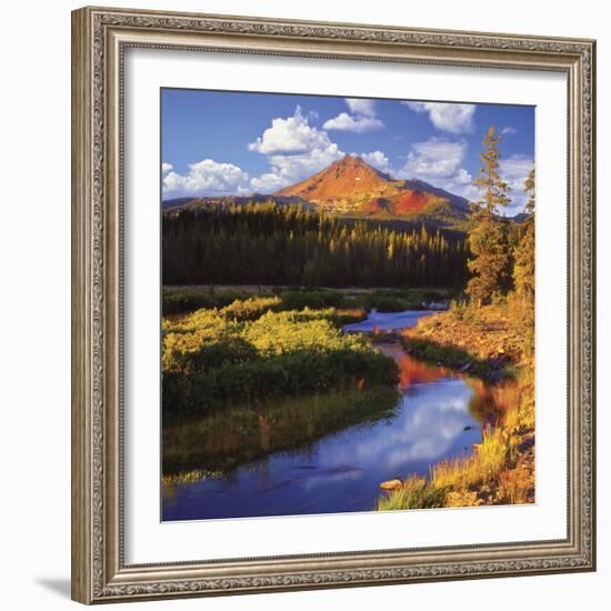 Broken Top Mountain and Fall Creek-Steve Terrill-Framed Photographic Print
