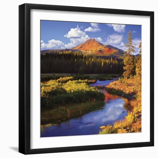 Broken Top Mountain and Fall Creek-Steve Terrill-Framed Photographic Print