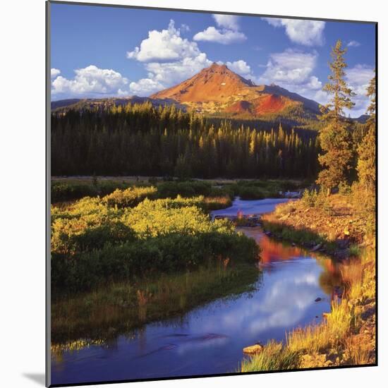 Broken Top Mountain and Fall Creek-Steve Terrill-Mounted Photographic Print