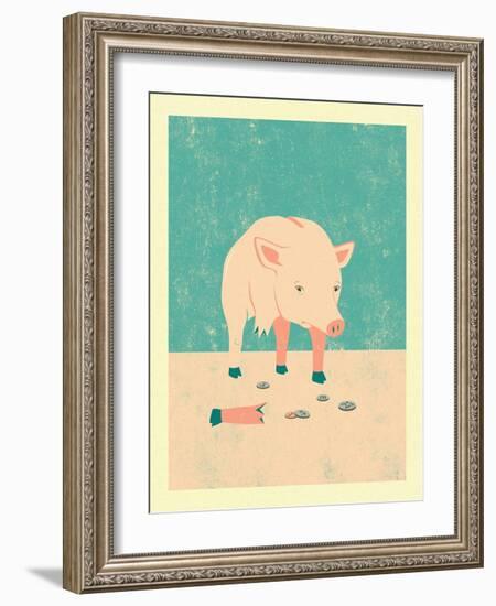 Broken-Jazzberry Blue-Framed Art Print