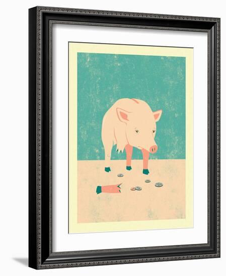 Broken-Jazzberry Blue-Framed Art Print