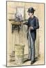 Broker Reading the Stock Ticker at the New York Stock Exchange, 1880s-null-Mounted Giclee Print