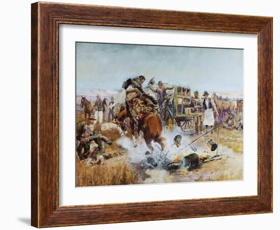 Bronc to Breakfast-Charles Marion Russell-Framed Premium Giclee Print