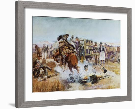 Bronc to Breakfast-Charles Marion Russell-Framed Premium Giclee Print