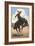 Bronco Bucking-Lantern Press-Framed Art Print