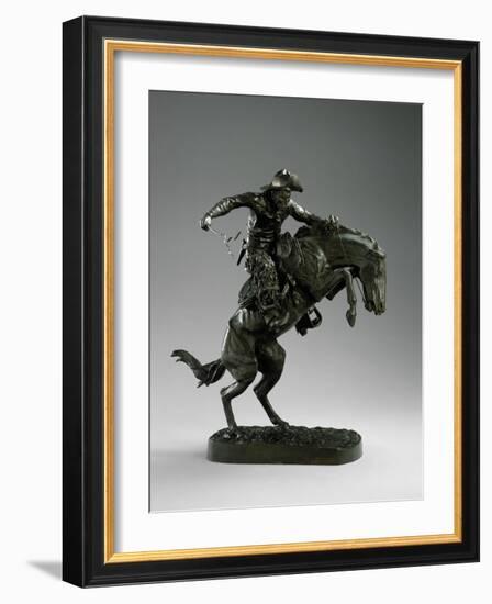 Bronco Buster, 1895, Cast 30Th July 1906 (Bronze)-Frederic Remington-Framed Giclee Print