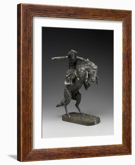 Bronco Buster, 1898 (Bronze)-Frederic Remington-Framed Giclee Print