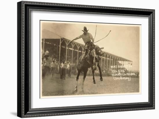 Bronco Buster, Bert Sibberton-null-Framed Art Print