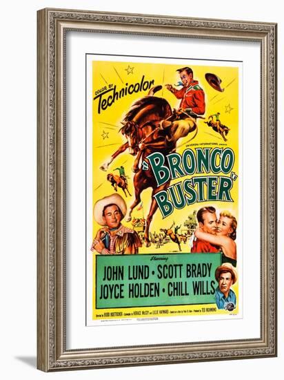 Bronco Buster, Scott Brady, John Lund, Joyce Holden, Chill Wills, 1952-null-Framed Art Print