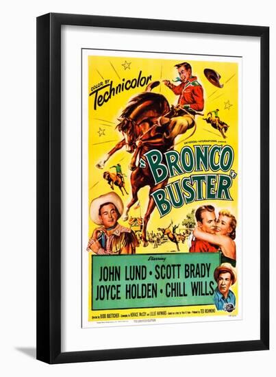 Bronco Buster, Scott Brady, John Lund, Joyce Holden, Chill Wills, 1952-null-Framed Art Print